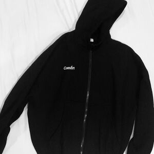 Comfrt Zip-Up Hoodie - Midnight Black